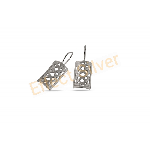Silver Earrings - Tracery